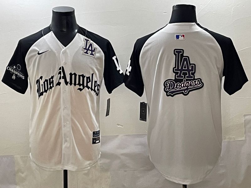Men 2025 Los Angeles Dodgers Blank White black Five generations Joint Name Nike MLB Jersey style 52629->los angeles dodgers->MLB Jersey